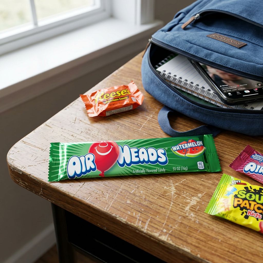 Air Heads Watermelon, barre bonbon américain saveur pastèque, format individuel, importé des USA, disponible sur My American Shop