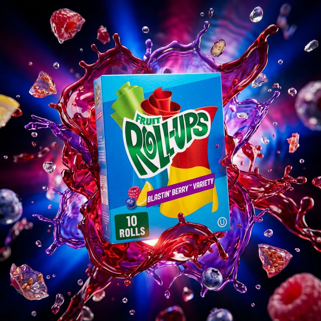 Betty Crocker Roll Ups Blastin Berry, snack fruité américain aux fruits rouges acidulés, importé des USA, disponible sur My American Shop