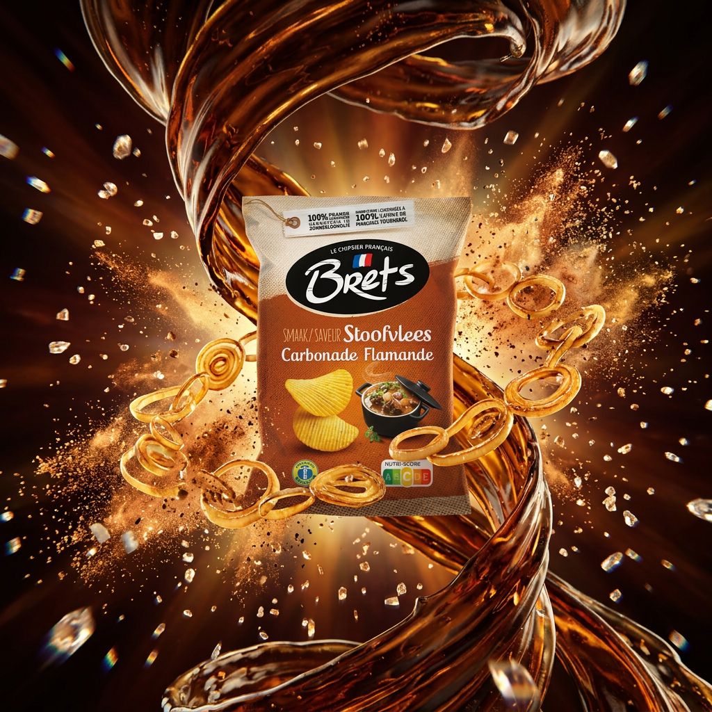 Chips Brets Carbonade Flamande, saveur bière brune et épices, format snack, origine France, disponible sur My American Shop