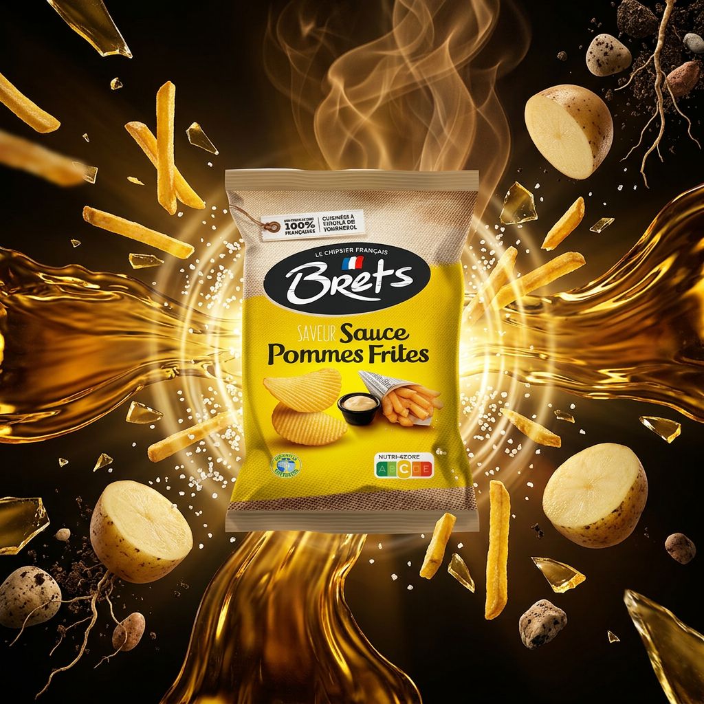 Brets Flavour Potatoe Fries, snack frites croustillantes arôme naturel, marque française, disponible sur My American Shop