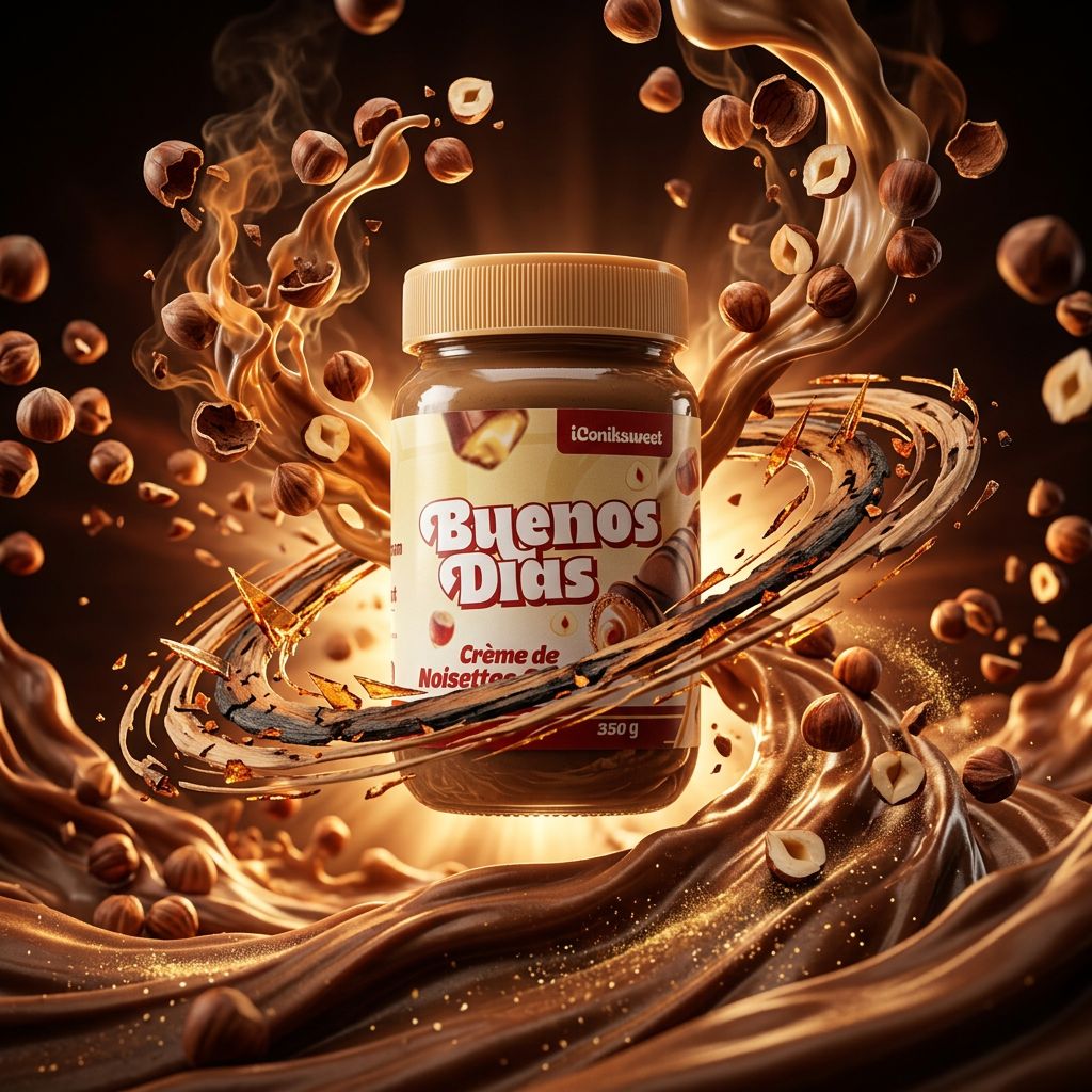 Buenos Dias Roasted Hazelnut Cream, pâte à tartiner noisette torréfiée importée, pot 350g, disponible sur My American Shop