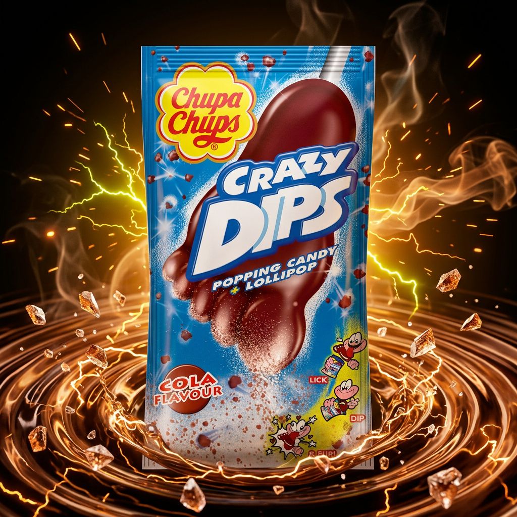 Chupa Chups Popping Candy & Lollipop Cola, sucette + bonbons pétillants saveur cola, disponible sur My American Shop