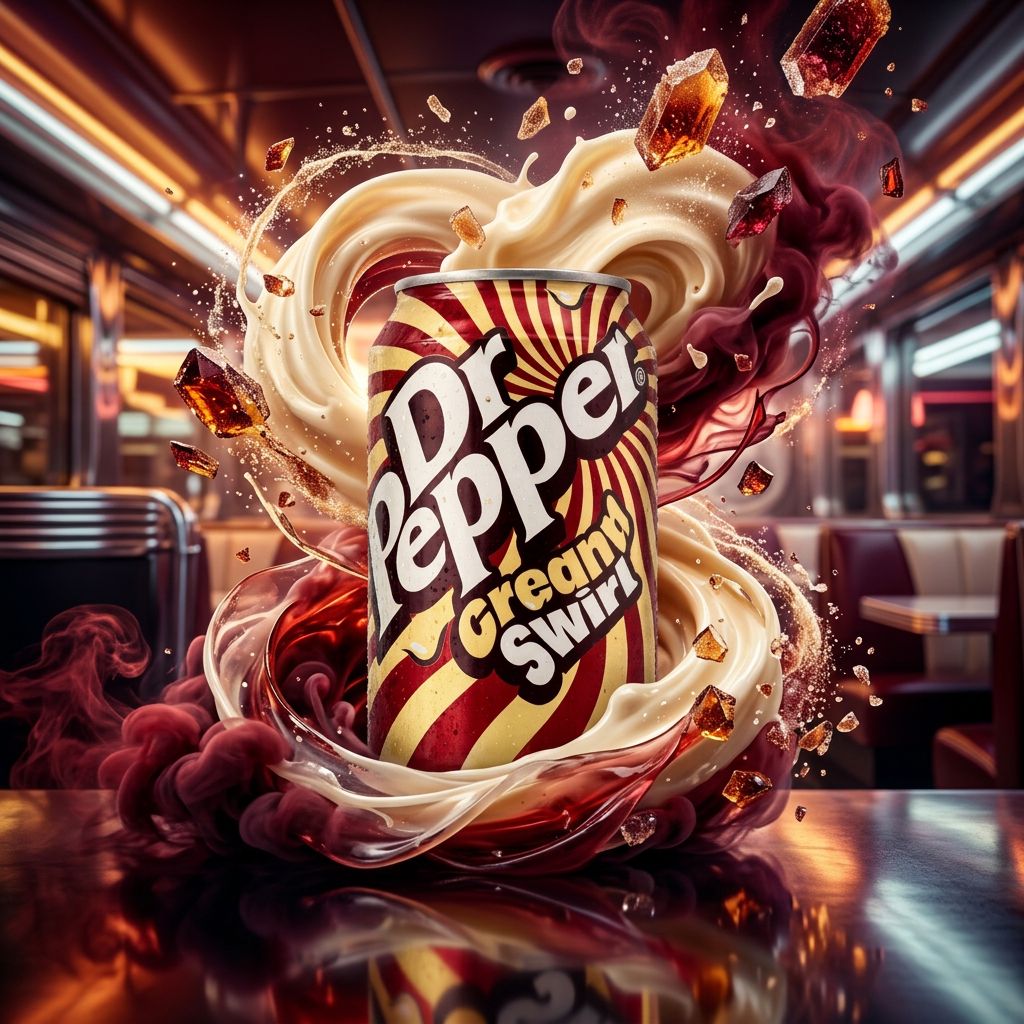Dr Pepper Cream Swirl canette 355ml importée des États-Unis, saveur crémeuse vanillée, disponible sur My American Shop