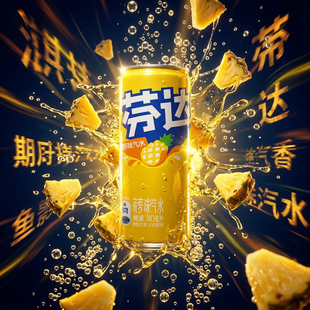 Fanta China Pineapple, soda ananas en canette importé de Chine, edition exclusive, disponible sur My American Shop