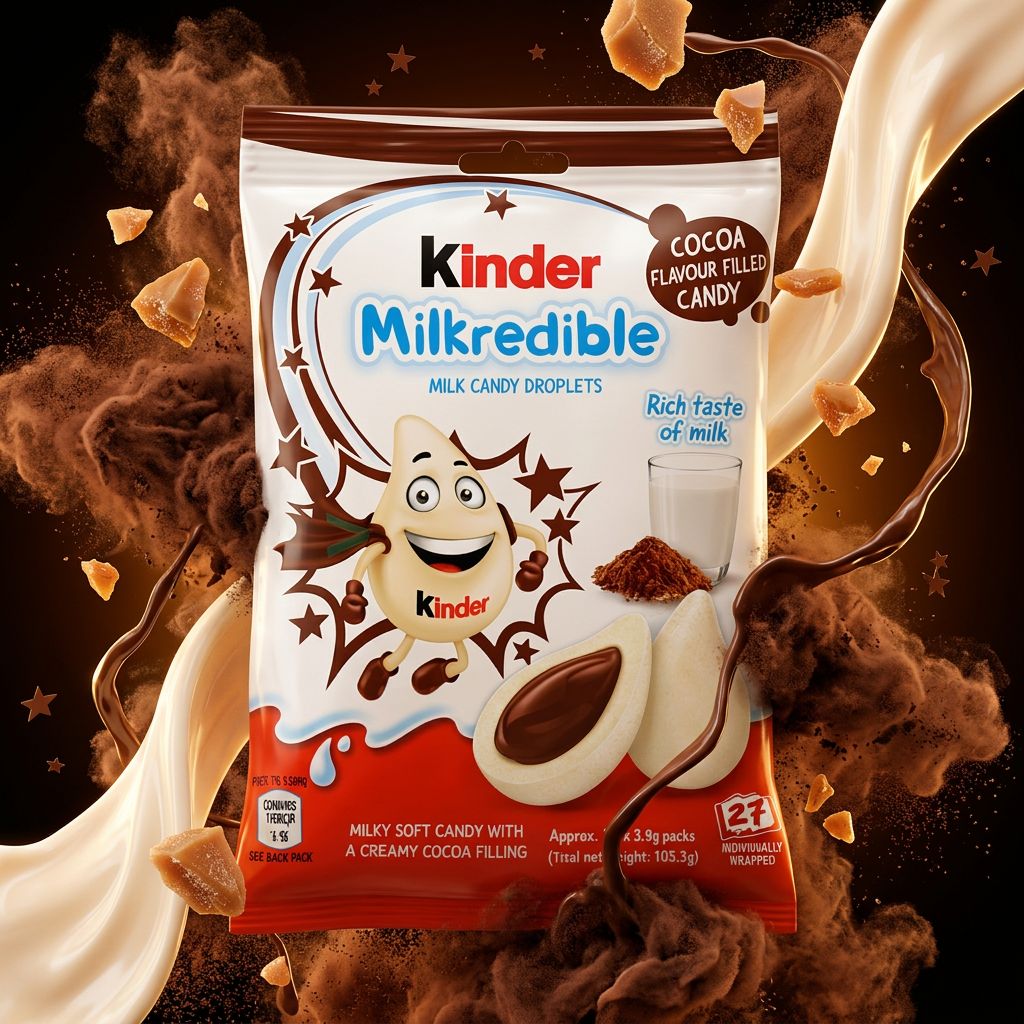 Kinder Milkredible saveur cacao, confiserie moelleuse et fondante, édition spéciale Ferrero, disponible sur My American Shop