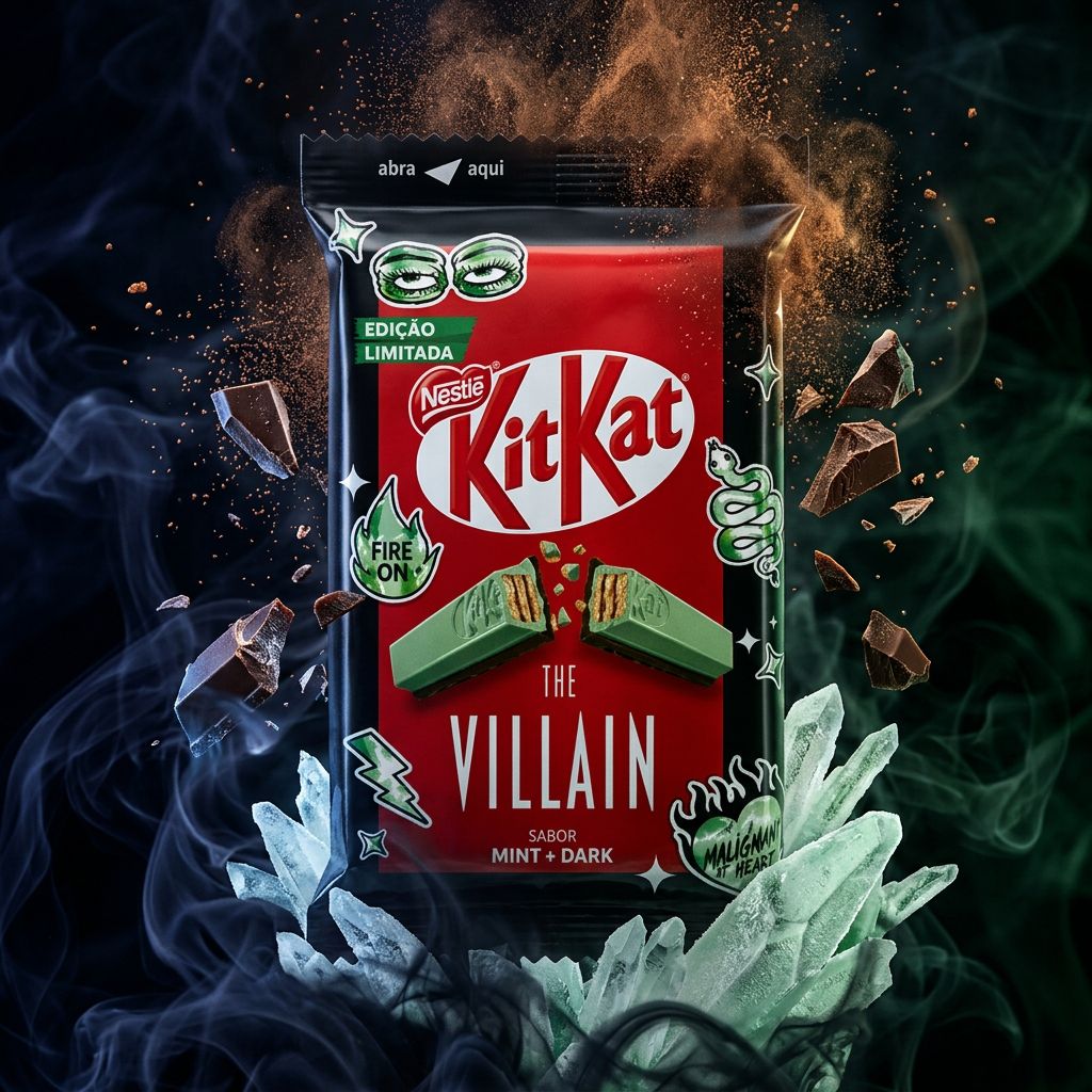 Kit Kat The Villain Mint, barre chocolat noir menthe edition limitee americaine, disponible sur My American Shop
