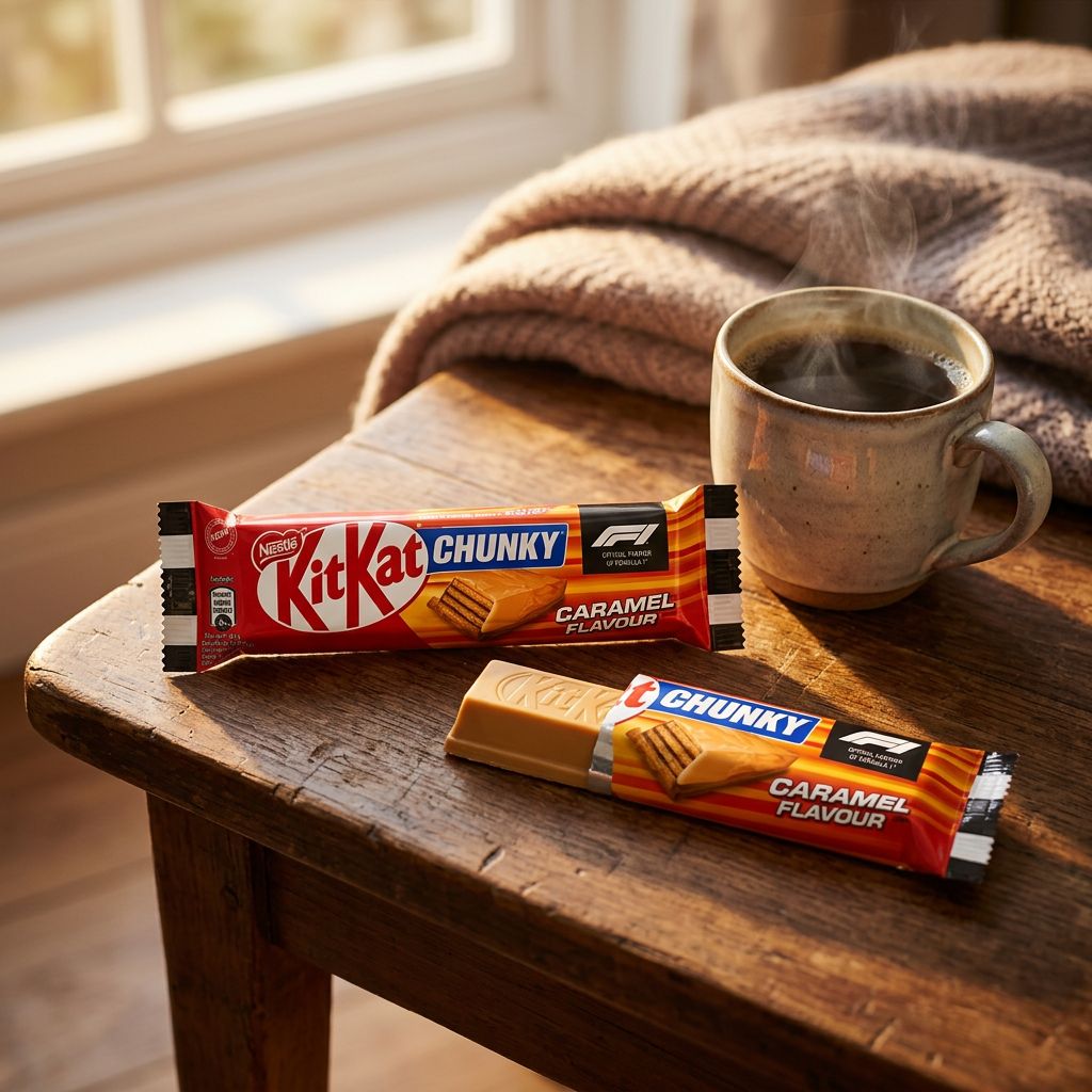 Kit Kat Chunky Farbled Caramel, barre chocolatée caramel format généreux origine UK, disponible sur My American Shop