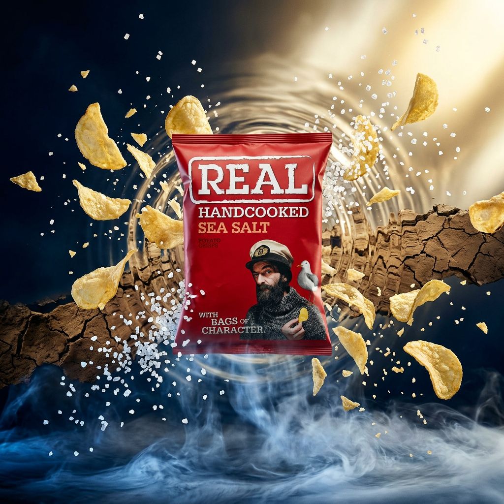 Chips Real Crisp Sea Salt, sel de mer, snack américain nature et croustillant, disponible sur My American Shop