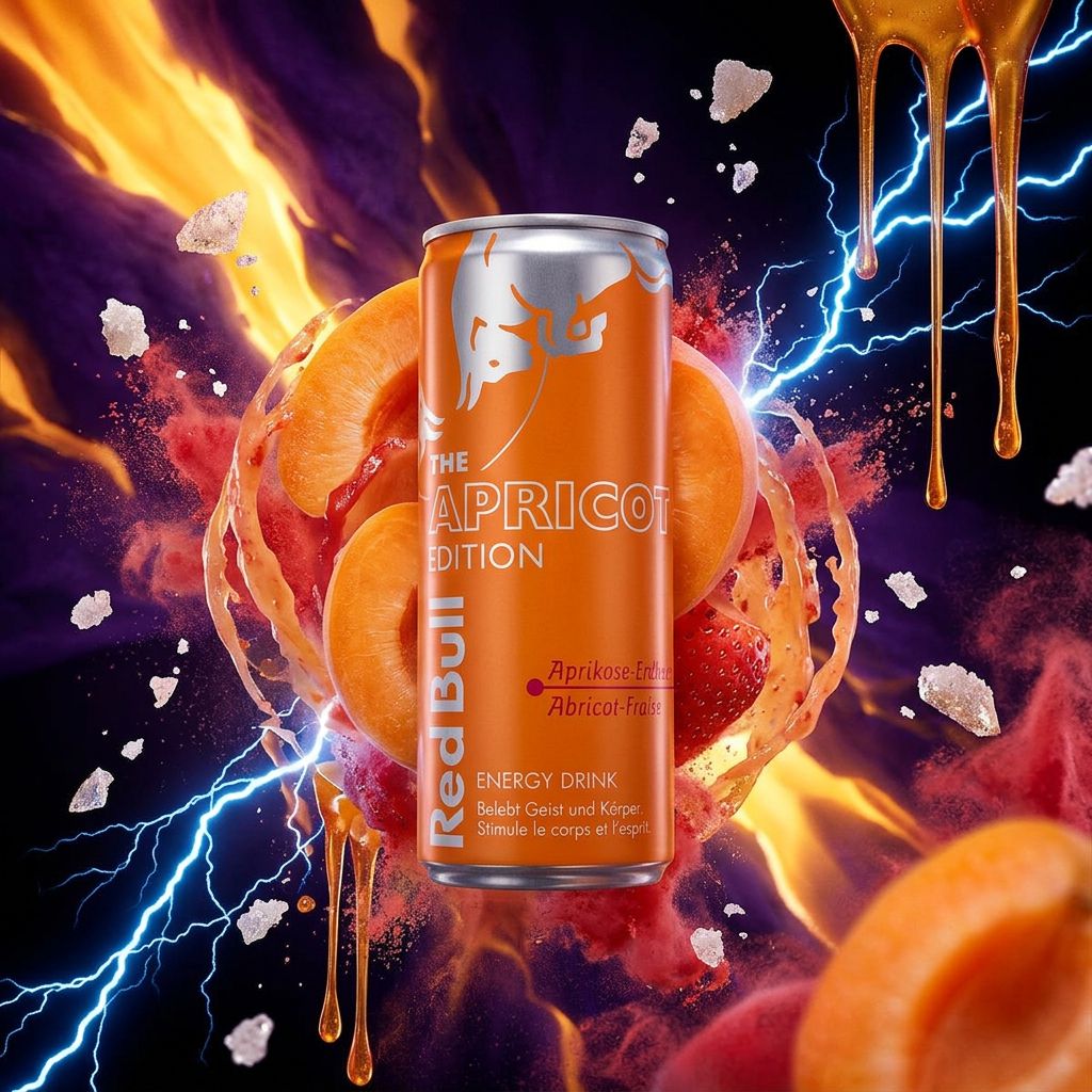 Red Bull The Apricot Edition saveur abricot fraise 250ml canette boisson energisante disponible sur My American Shop