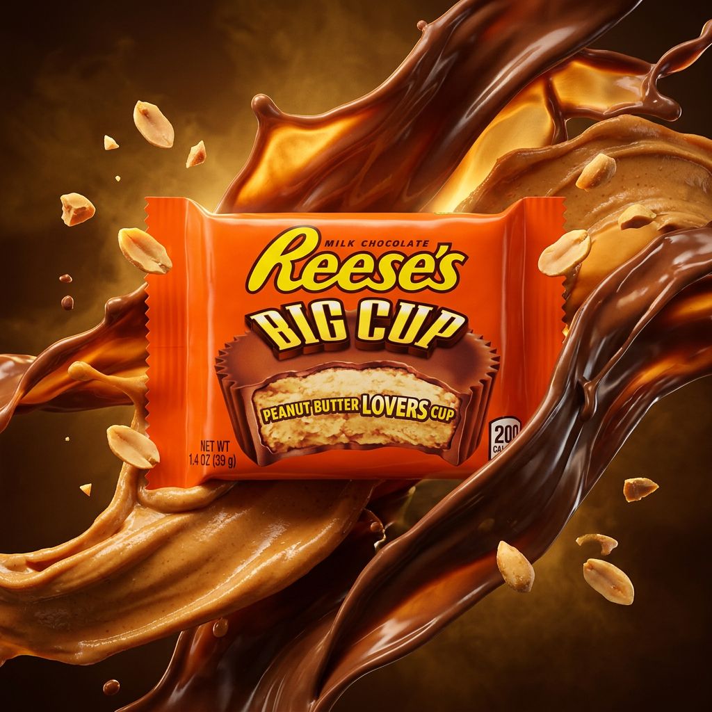 Reese's Peanut Butter Big Cup, format XXL importé des USA, chocolat lait et beurre cacahuète, disponible sur My American Shop