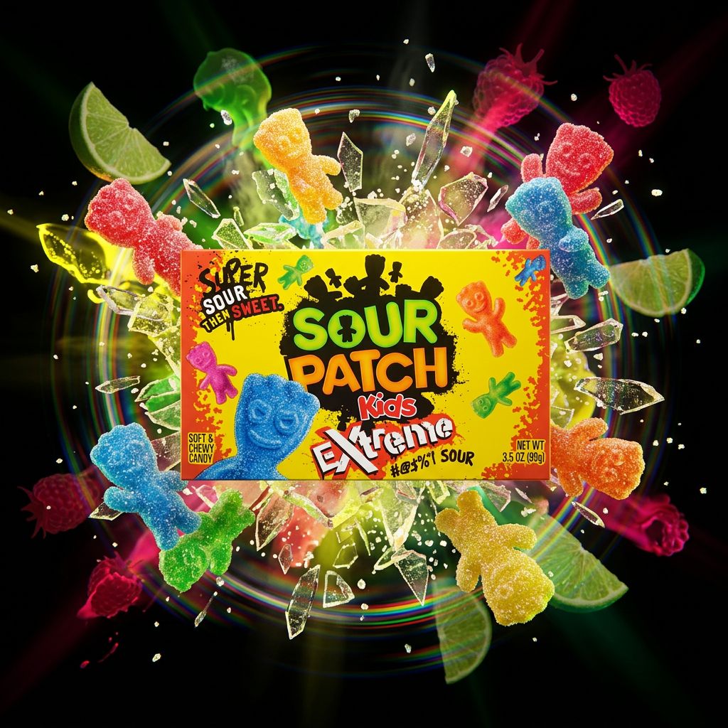 Sour Patch Kids Extreme Box, bonbons américains ultra-acidulés, disponible sur My American Shop