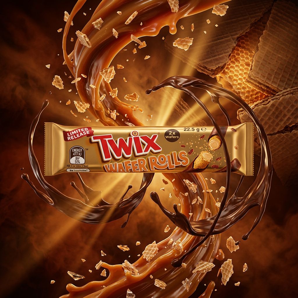 Twix Wafer Rolls, rouleaux gaufrette chocolat caramel importés, format snack croustillant, disponible sur My American Shop
