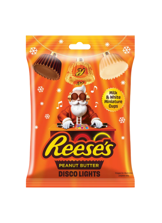 Reese's DJ Santa's Peanut Butter Cups Disco Lights Milk & White - My American Shop