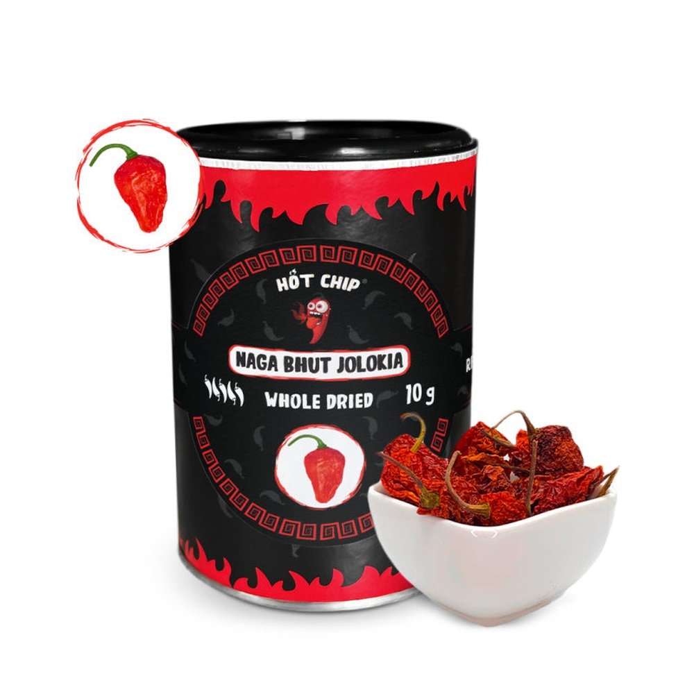 Hot Chip Naga Bhut Jolokia Dried Pepper Pods - My American Shop