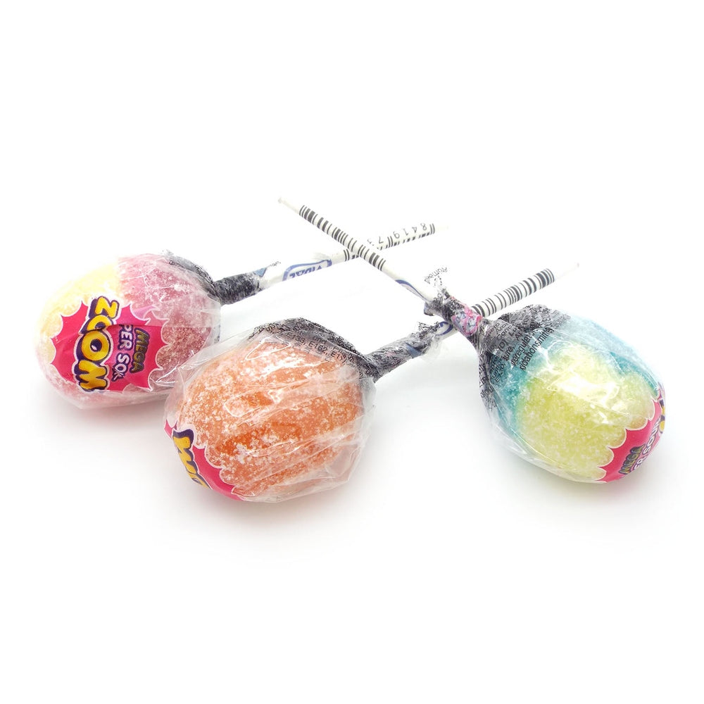 Vidal Mega Zoom Sour Lollies Assorted Flavours - My American Shop
