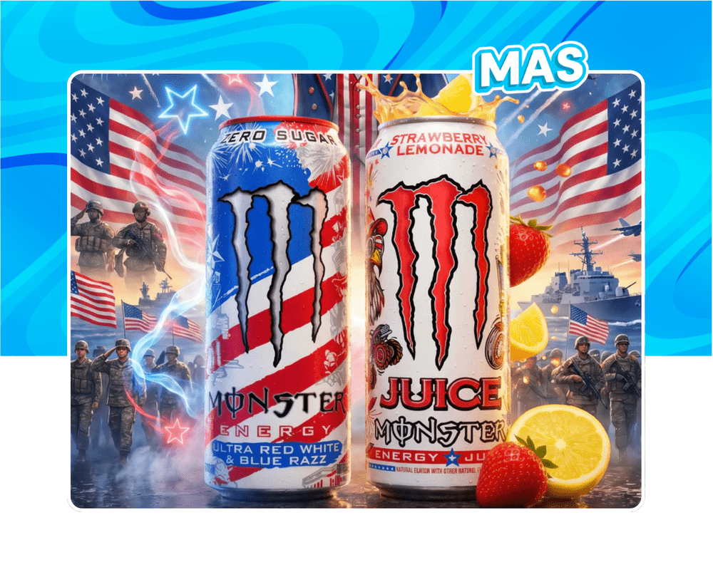 Monster Juice Strawberry Lemonade et Monster Ultra Red White & Blue Razz : les nouveautés américaines de l'été