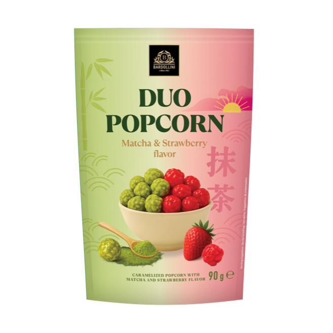 Bardollini Duo Popcorn Matcha & Strawberry flavor - My American Shop