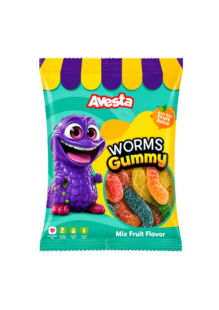Avesta Worms Gummy Gemengde Fruitsmaken