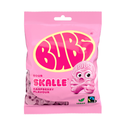 Bubs Godis Cool Foam Skulls Framboos