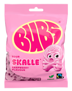 Bubs Godis Cool Foam Skulls Raspberry - My American Shop