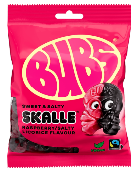 Bubs Godis Skulls Raspberry & Liquorice - My American Shop