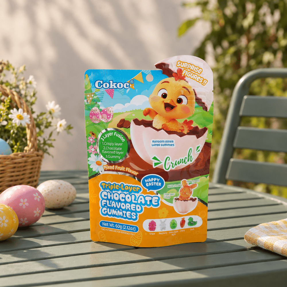 Cokoc Paas-gummies met drie lagen en gemengde fruitsmaak