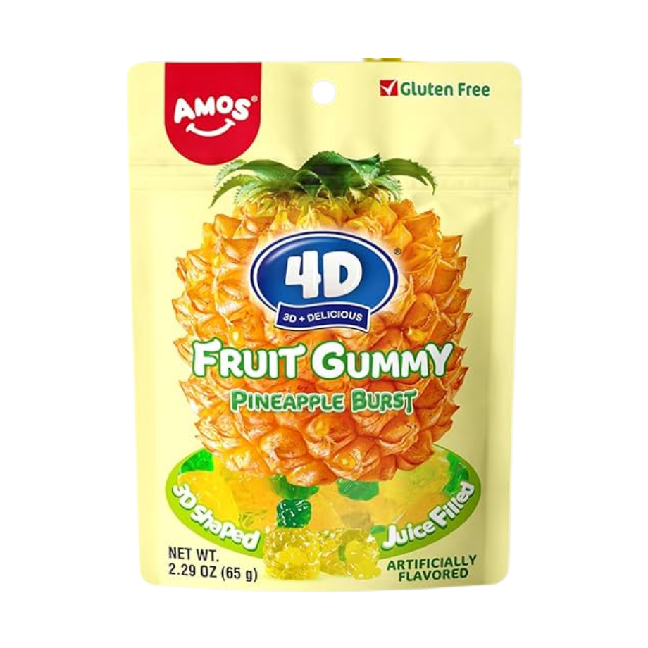 Amos 4D Fruit Gummy Pineapple - My American Shop