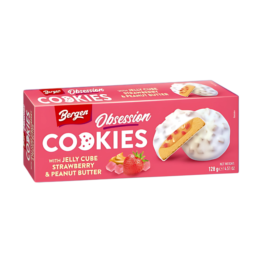 Bergen Cookies Jelly Cube Aardbei & Pindakaas