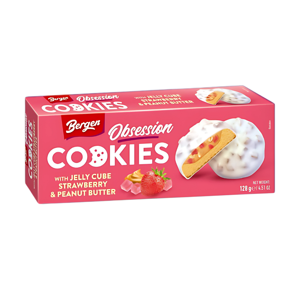 Bergen Cookies Jelly Cube Strawberry & Peanut Butter - My American Shop