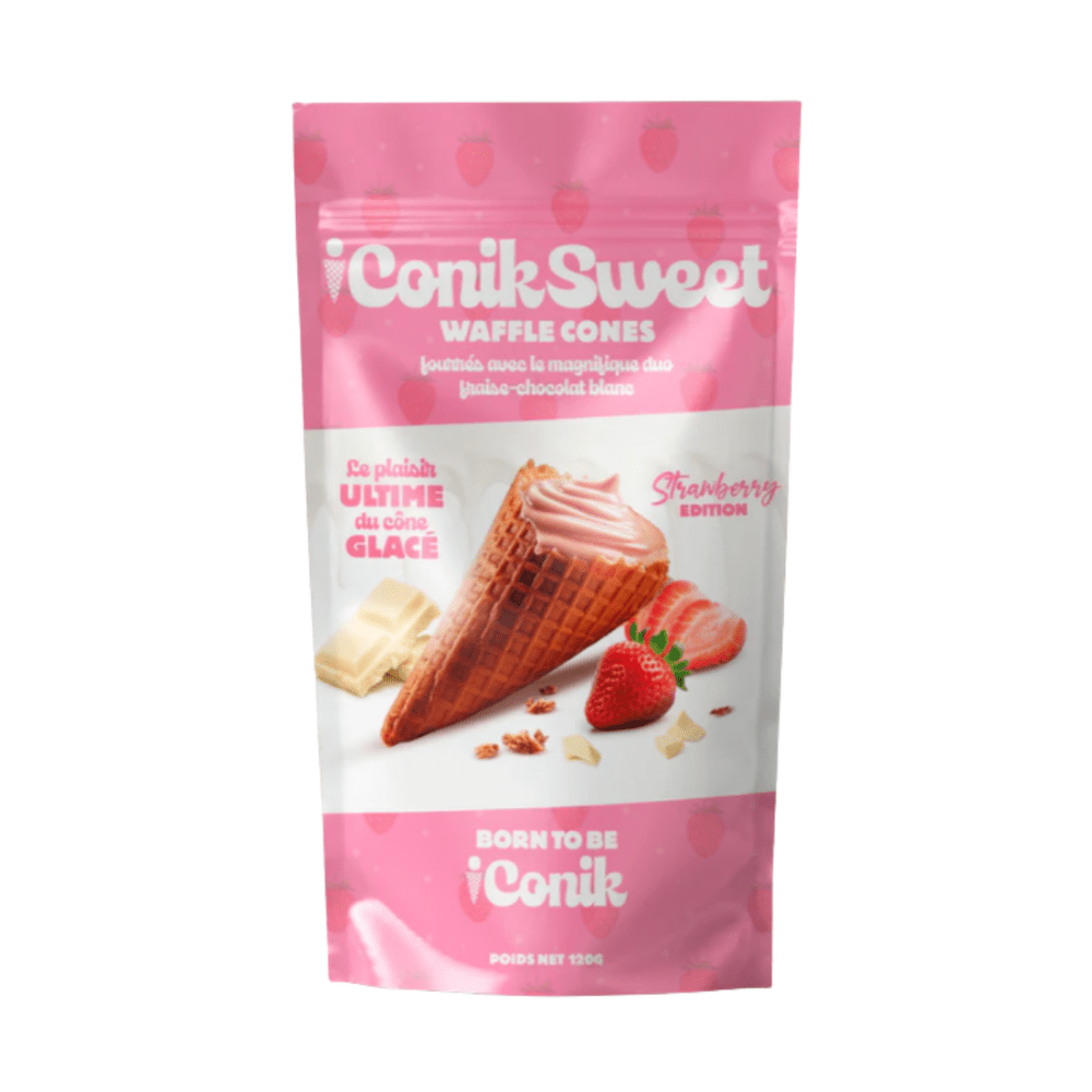 iConiksweet Wafelkegels Witte Chocolade & Aardbei