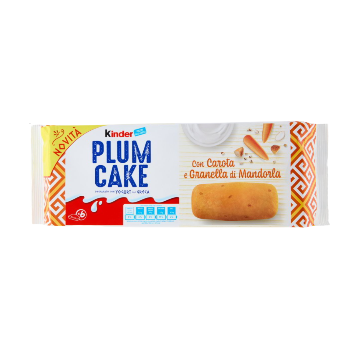 Kinder Plumcake Carrot 192g : plumcake moelleux carotte amande yaourt pack 6 pièces Italie