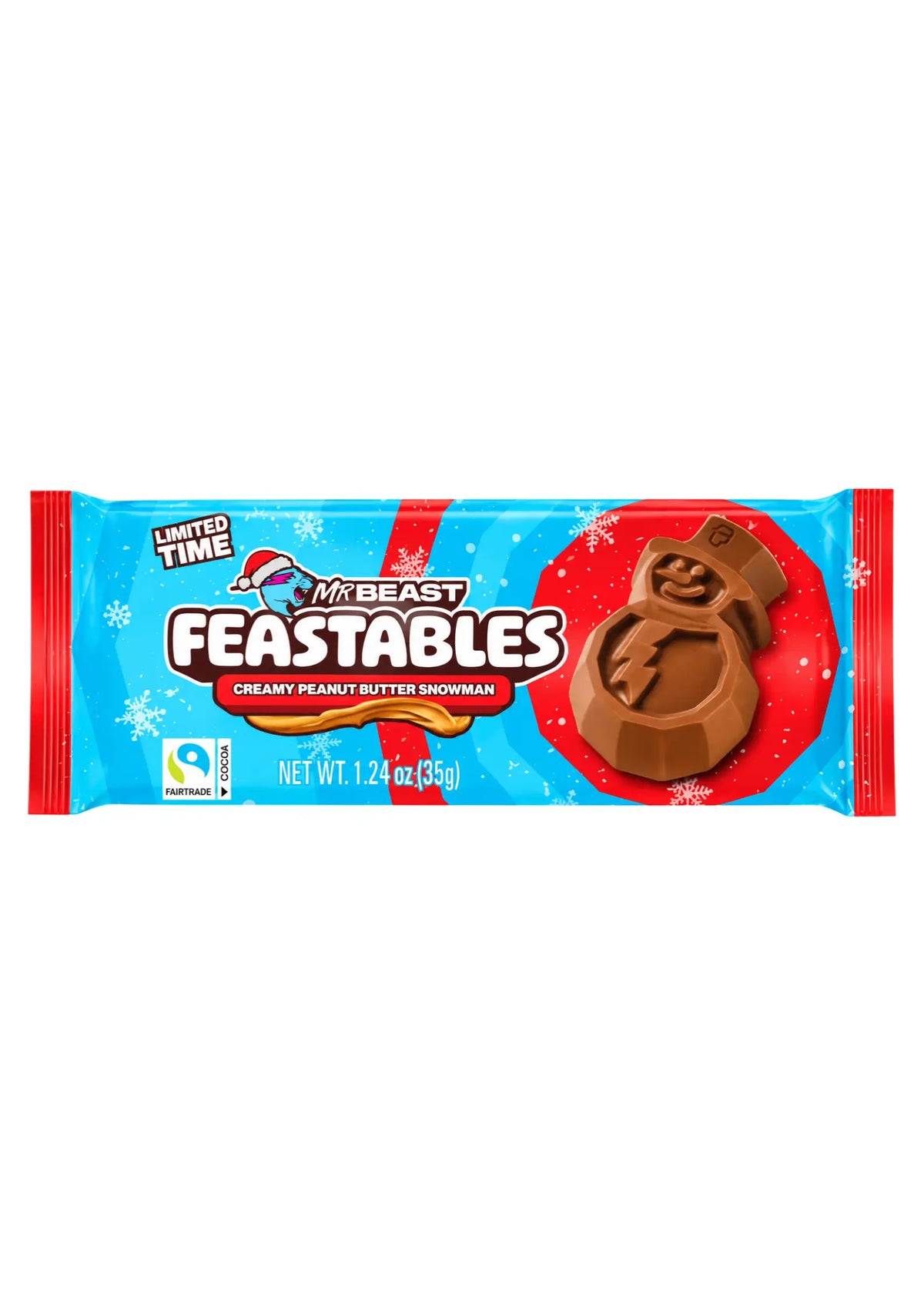 Mr Beast Feastables Snowman Cup melkchocolade met romige pinda
