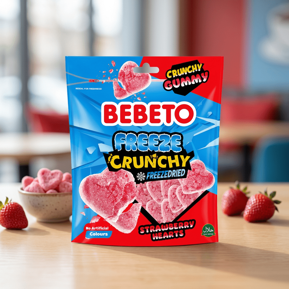 Bebeto Freeze Crunchy Aardbeienhartjes