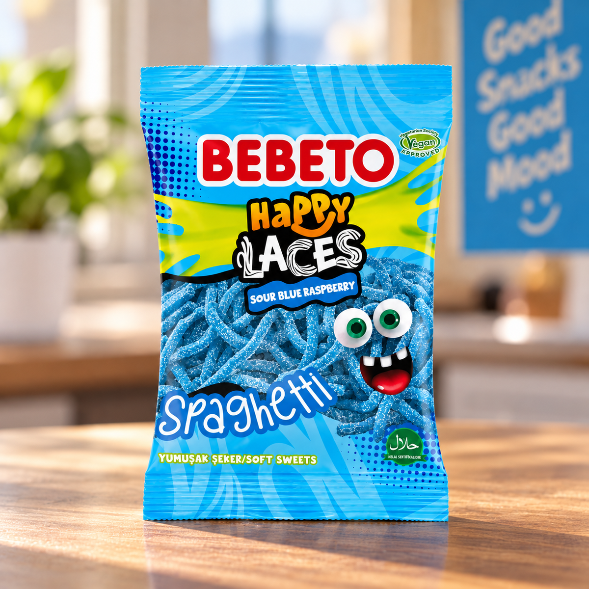 Bebeto Spaghetti Happy Laces Zure Blauwe Framboos