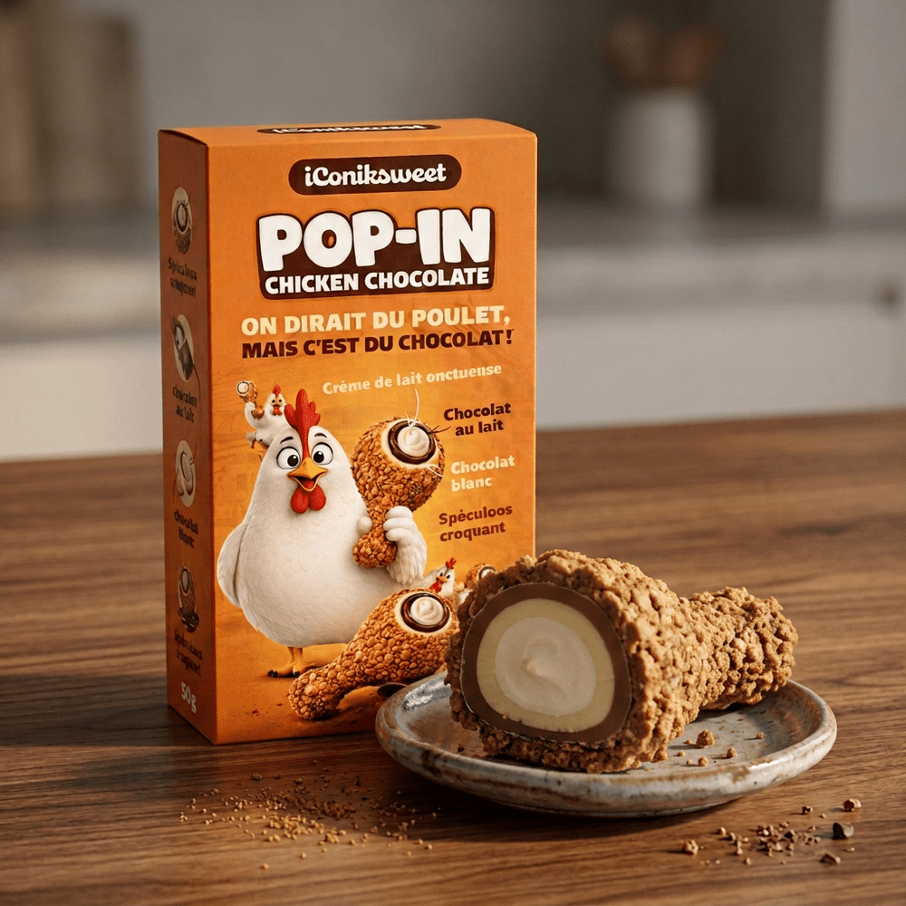 Iconische zoete pop-in kipchocolade