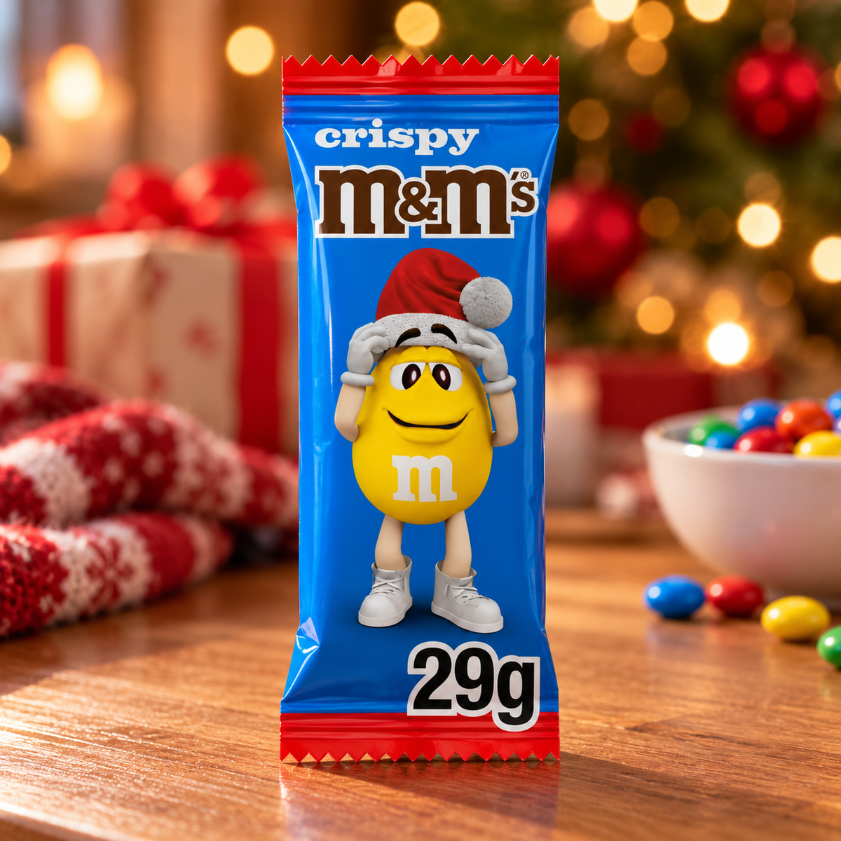 M&M's Knapperige melkchocolade kersttraktatie met de Kerstman