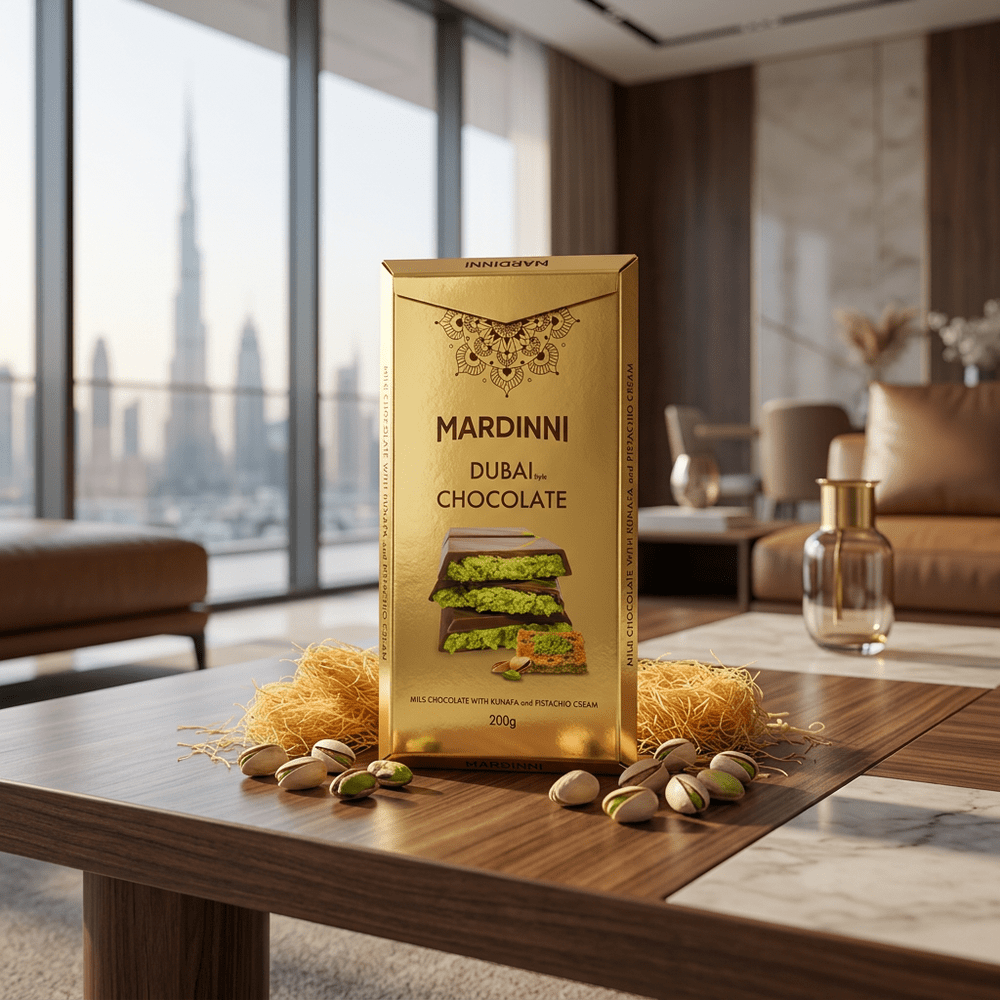 Mardinni Dubai-chocolade met Kunafa & Pistachecrème