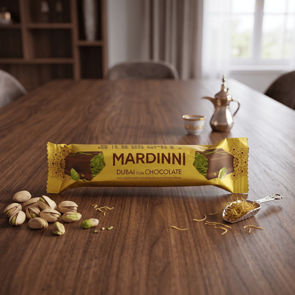 Mardinni Dubai-chocolade met Kunafa & Pistachecrème