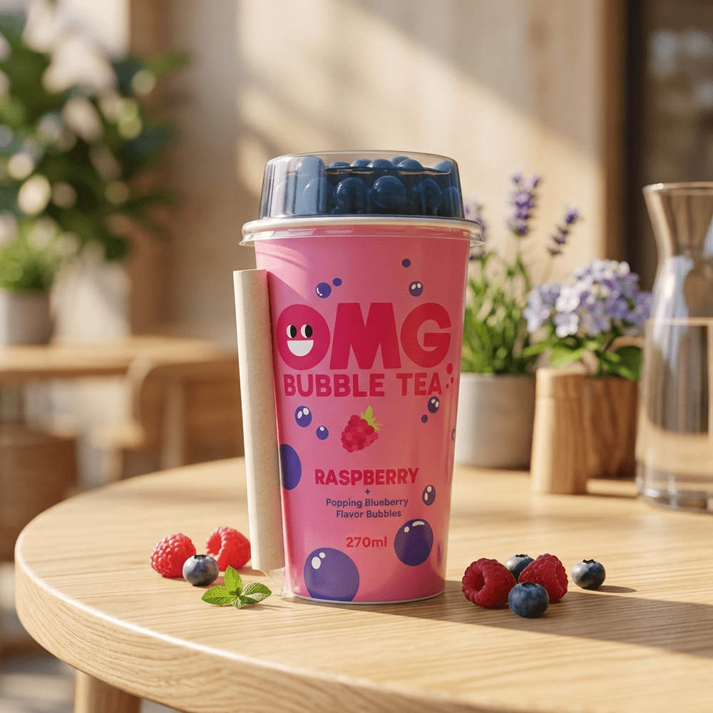 OMG Bubble Tea Framboos en bosbes