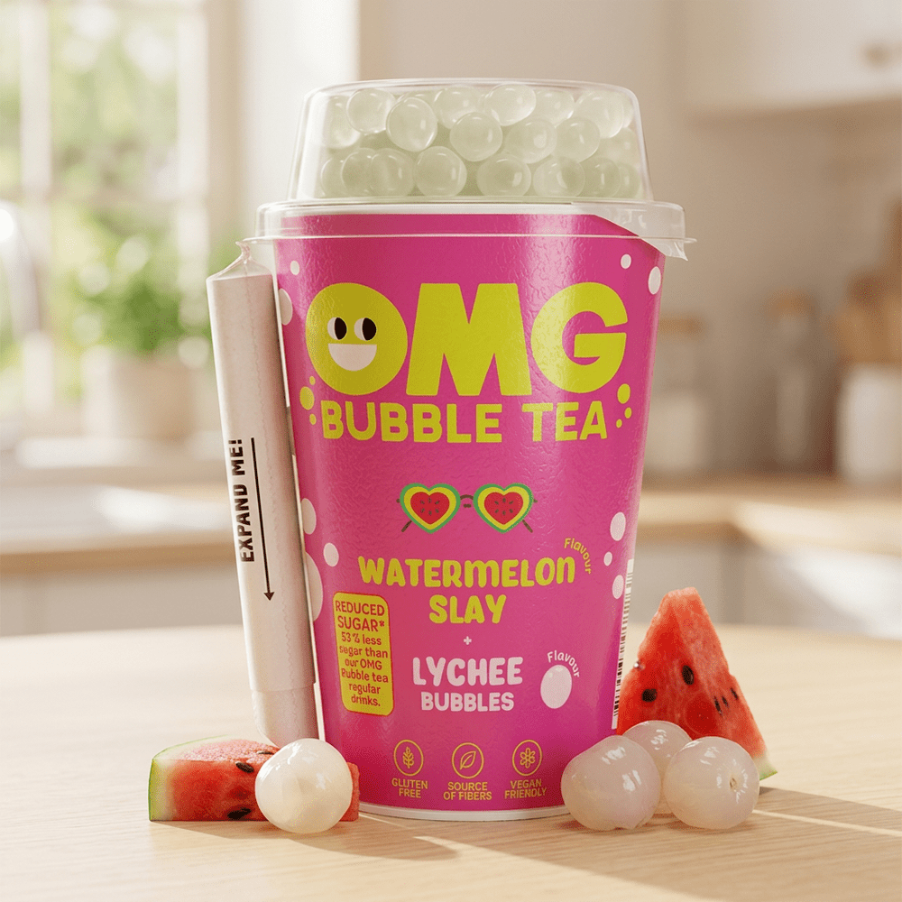 OMG Bubble Tea Watermeloen en Lychee