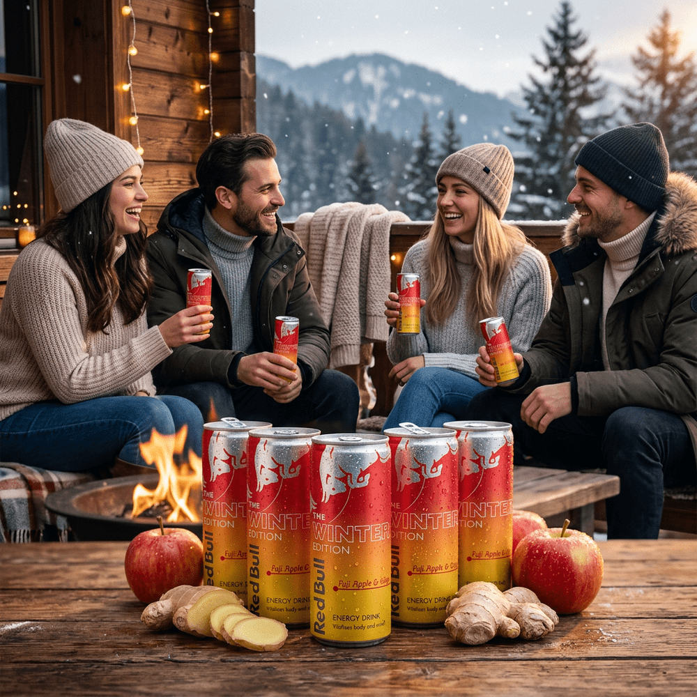 Verpakking <tc>Red Bull</tc> Energiedrank Wintereditie Fuji Appel Gember (5 stuks)