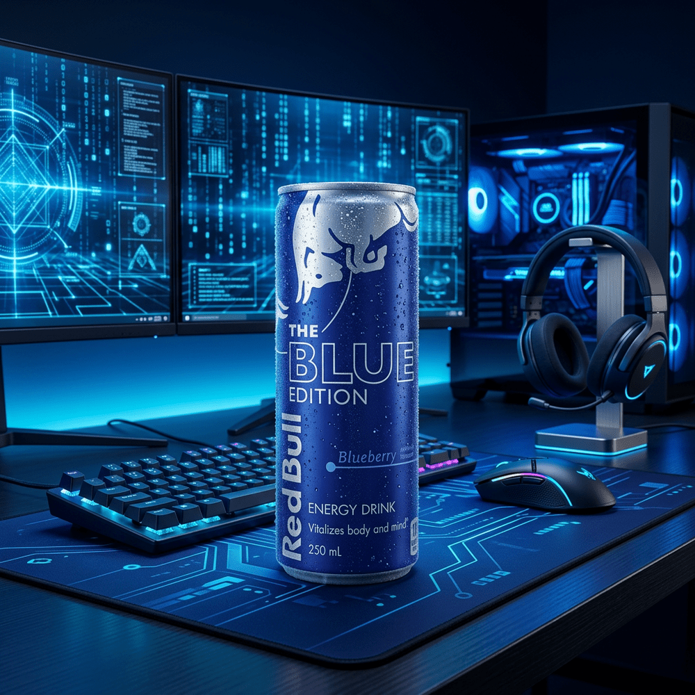 Red Bull Energy Drink Blue Edition Bosbes