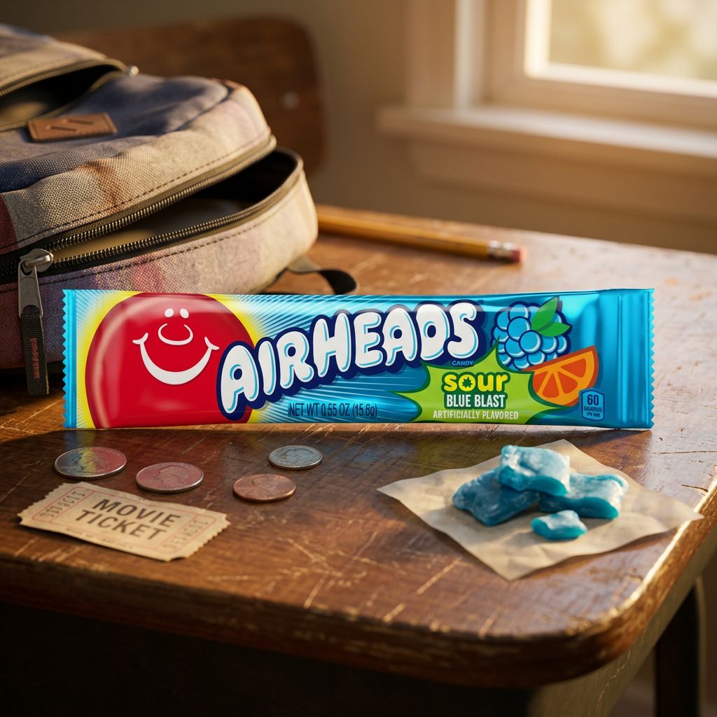 Air Heads Sour Blue Blast, bonbon taffy acidulé américain saveur fruit bleu, importé des USA, disponible sur My American Shop