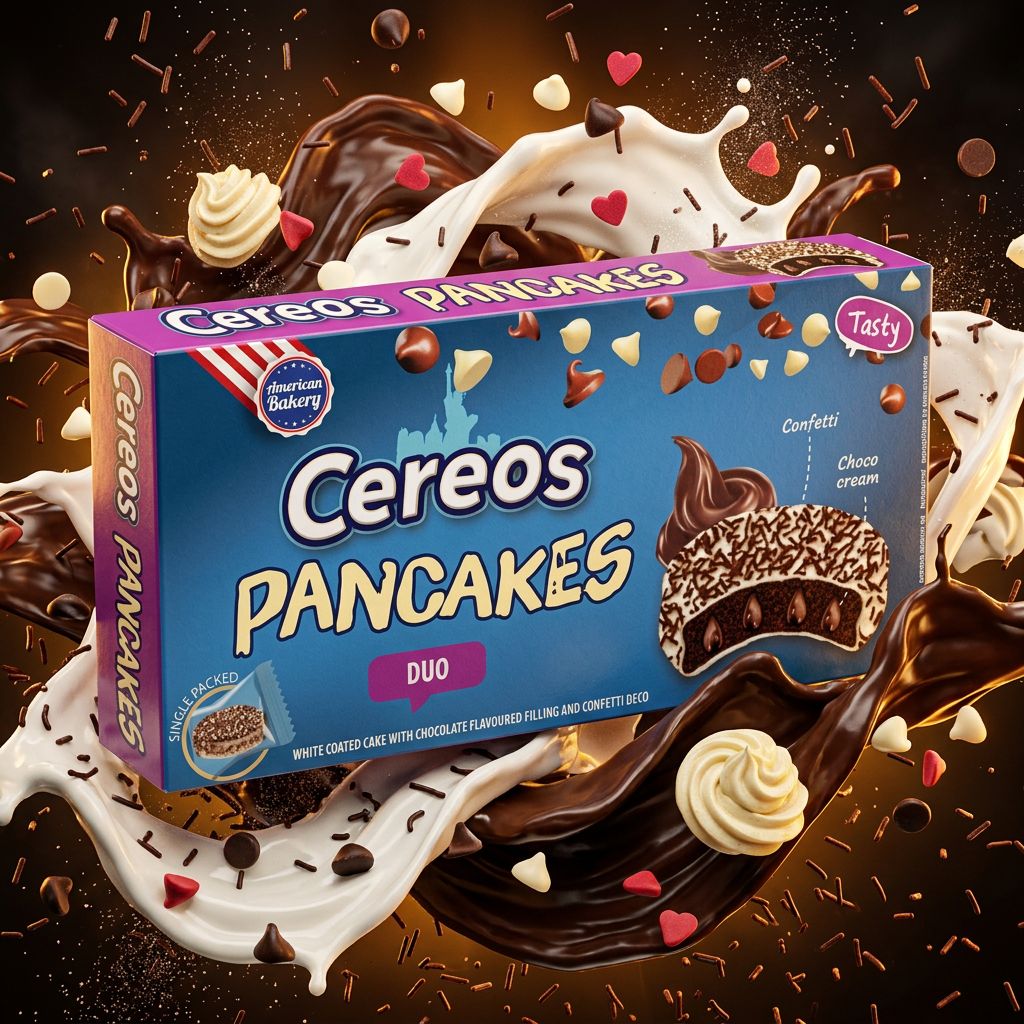 American Bakery Cereos Pancakes Duo cacao coeur chocolat-vanille format duo snack americain disponible sur My American Shop