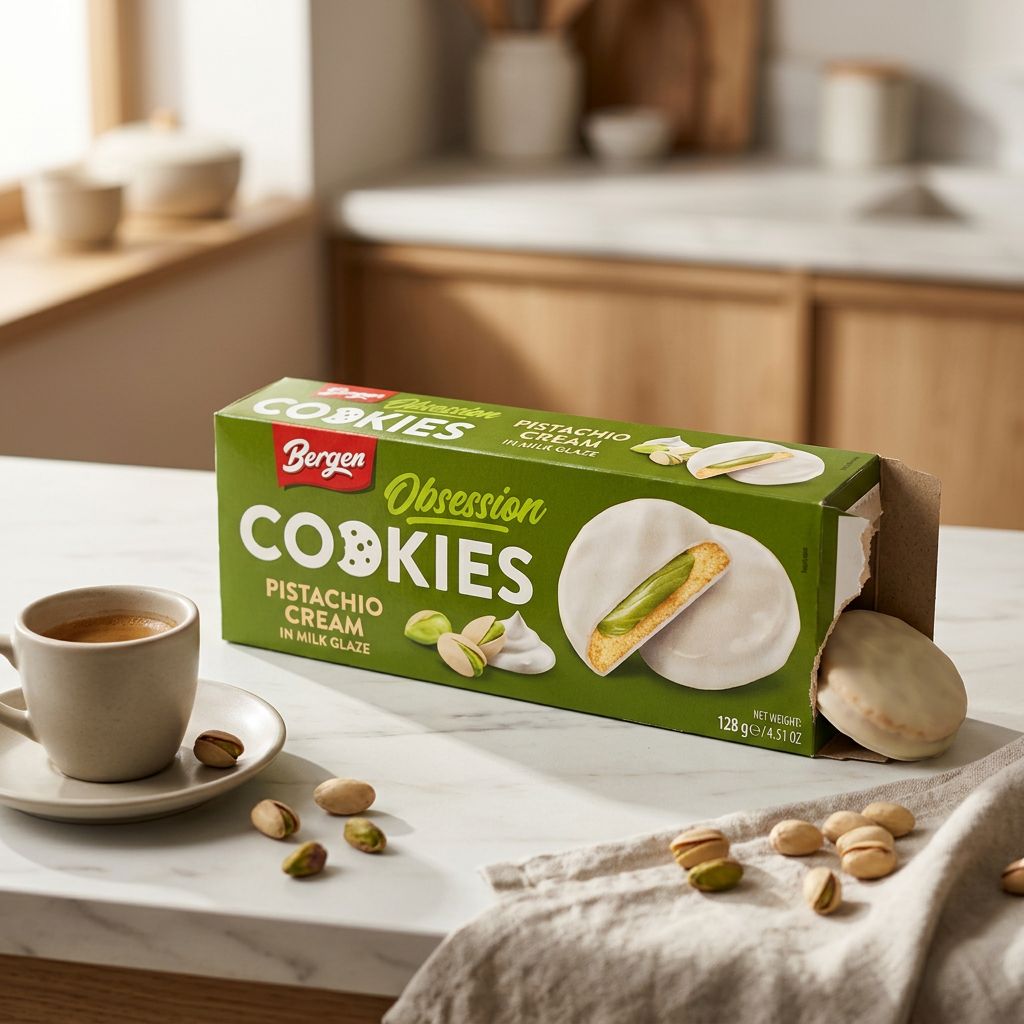 Bergen pistachecrème melkglazuurkoekje