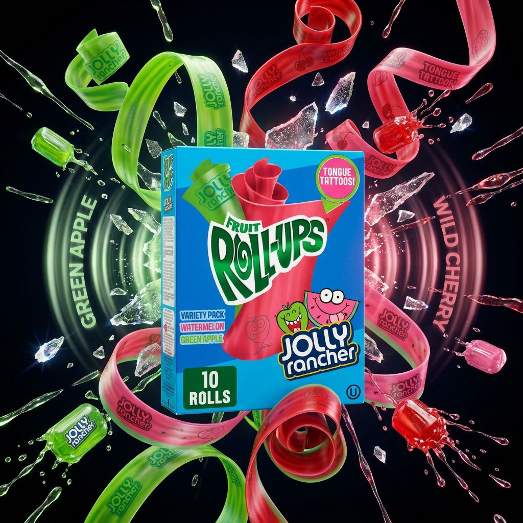 Betty Crocker Fruit Roll-Ups Jolly Rancher, rouleau de fruit fruité acidulé, importé des USA, disponible sur My American Shop