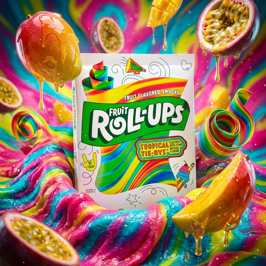 Betty Crocker Fruitroll-ups Tropische tie-dye