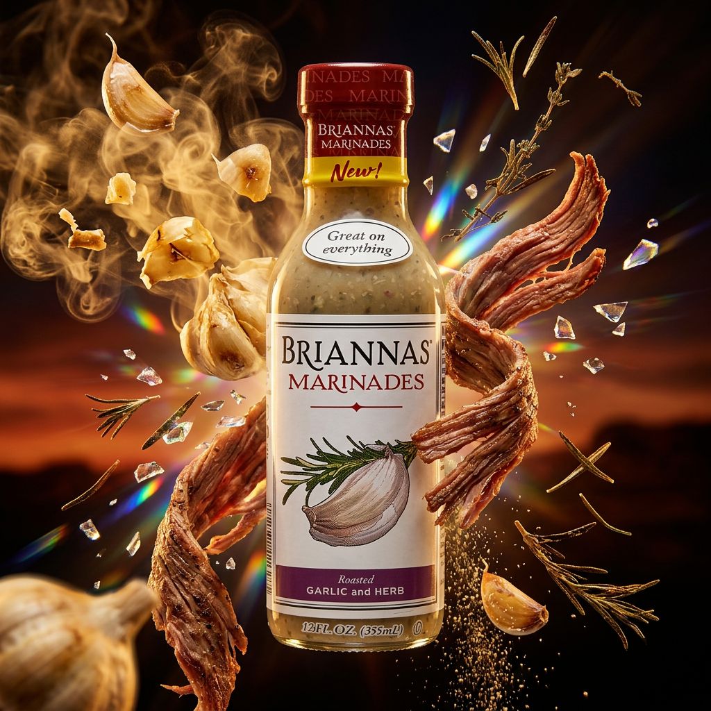 Marinade Briannas Roasted Garlic & Herb, ail rôti et herbes, importée des USA, disponible sur My American Shop
