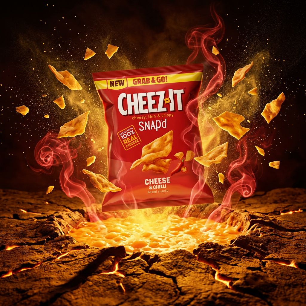 Cheez-It Snap'd Cheese & Chili, crackers fromage épicés ultra-croustillants importés des USA, disponible sur My American Shop
