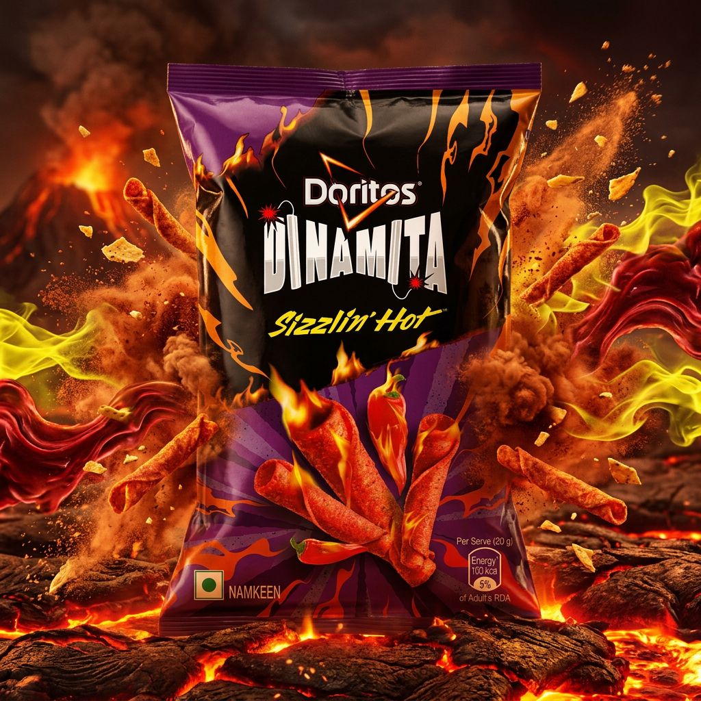 Doritos Dinamita Sizzlin' Hot, rouleaux de maïs épicés format américain, disponible sur My American Shop
